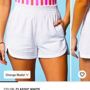 Fabletics Voile High Wasted Shorts in white size M